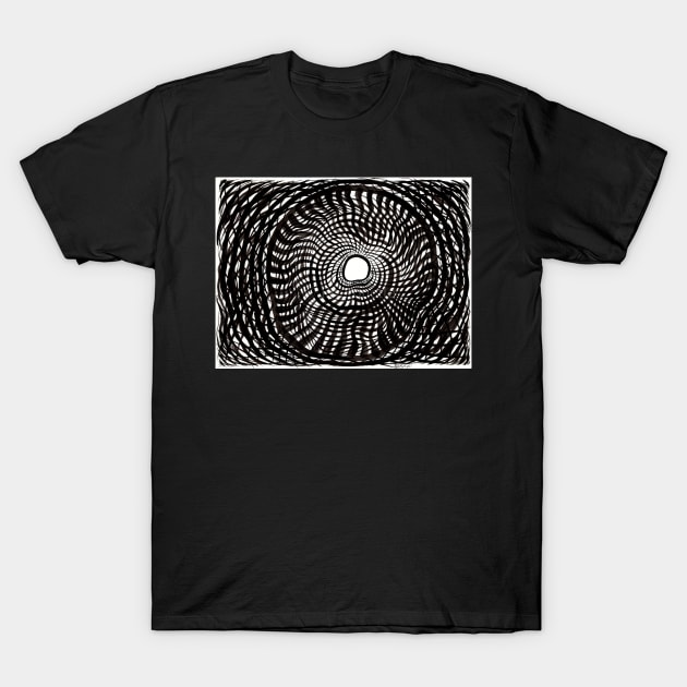 waves light tunnel hypnotic abstract art T-Shirt by Pragonette